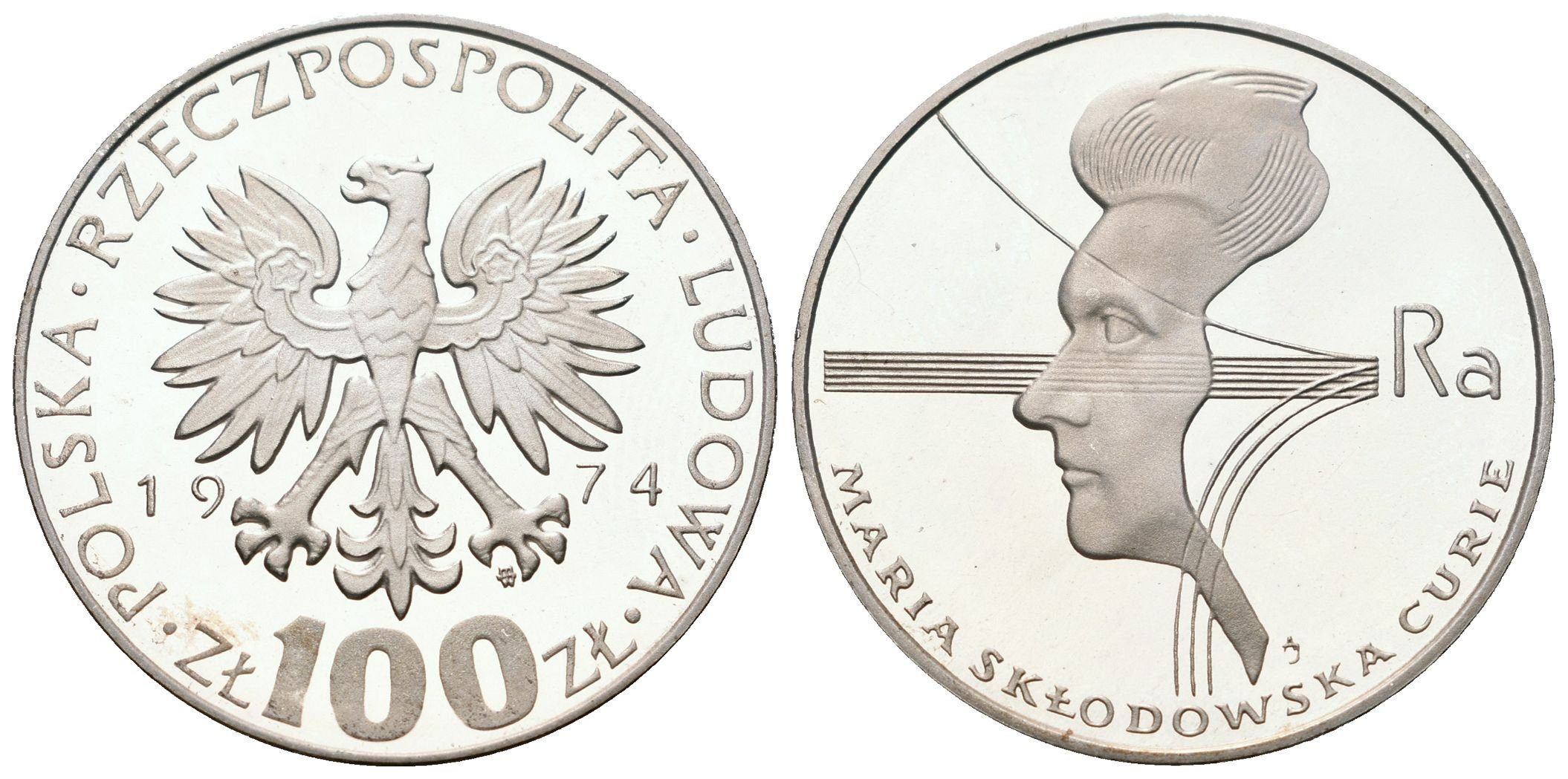 Polsko, 100 Zlotych 1974 - M. Curie-Skłodowská