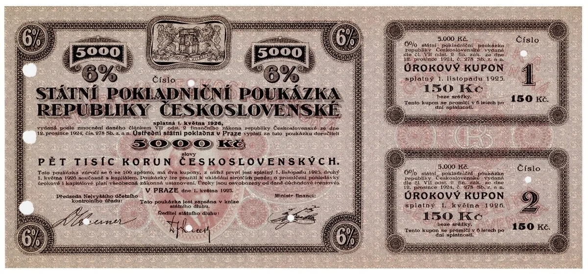 Státní pokladniční poukázky, 1919 - 1939 — 1
