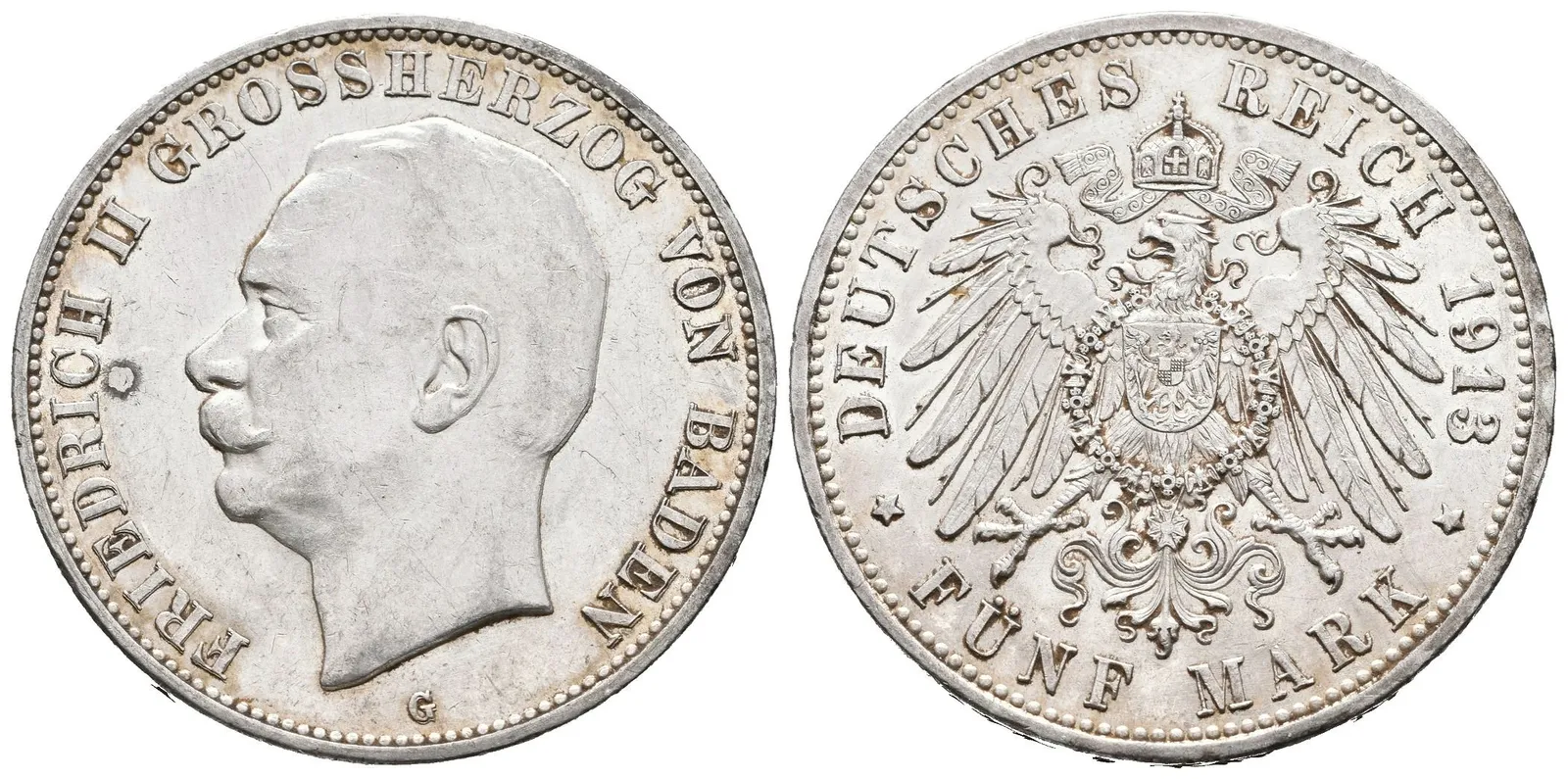 Baden, 5 Marka 1913 G
