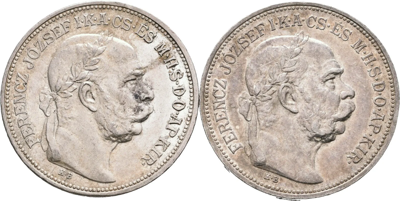 2 Koruna 1912 KB, 1913 KB, pěkné zachovalosti, lesk, patina_2 ks — 1