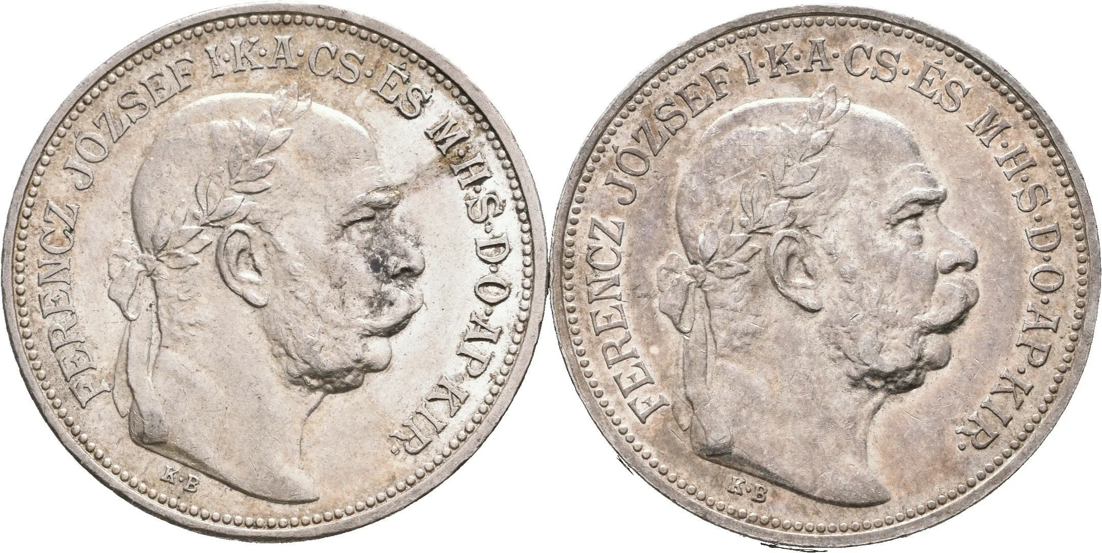 2 Koruna 1912 KB, 1913 KB, pěkné zachovalosti, lesk, patina_2 ks — 1