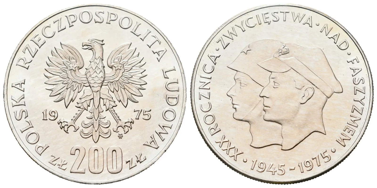 Polsko, 200 Zlotych 1975 - Vítězství nad fašismem