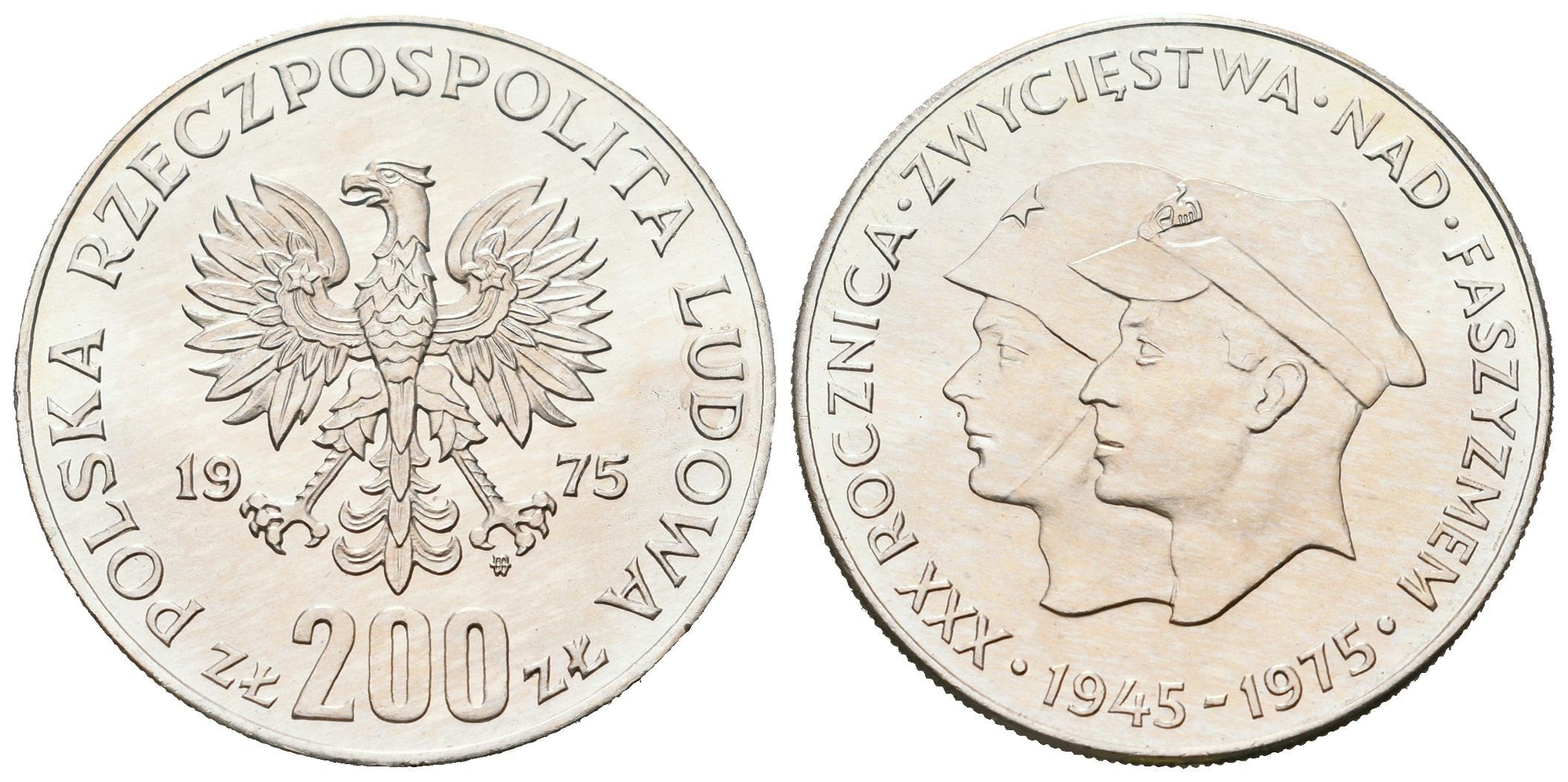 Polsko, 200 Zlotych 1975 - Vítězství nad fašismem