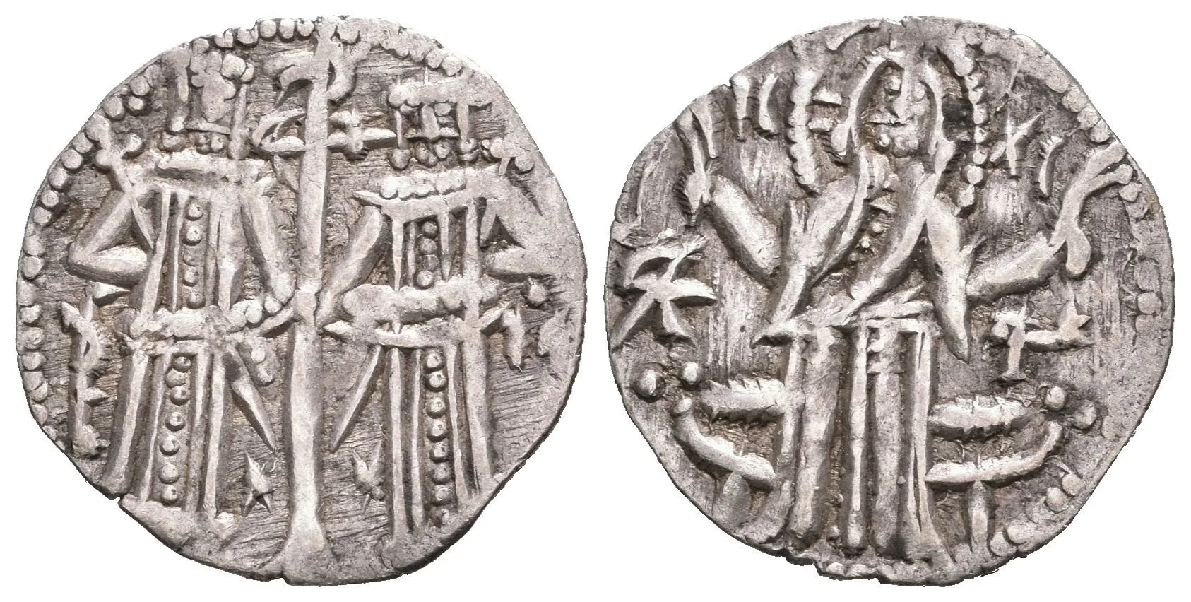 Groš, Ivan Alexander s Michalem Asenem čelně drží kříž / Žehnající Kristus — 1
