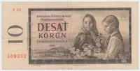 Československo, 10 Koruna 1960, série F, mokrý měditisk, Hej.97a1F