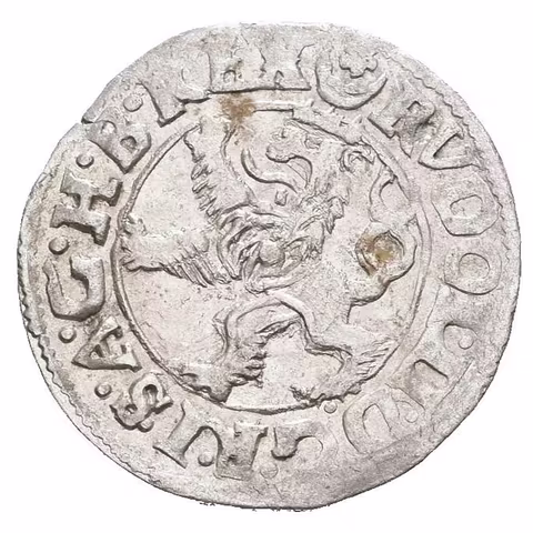 Malý groš 1595, Jáchymov-Hofmann, HN.8b (opis 7c), pěkný Av., patina, rysky