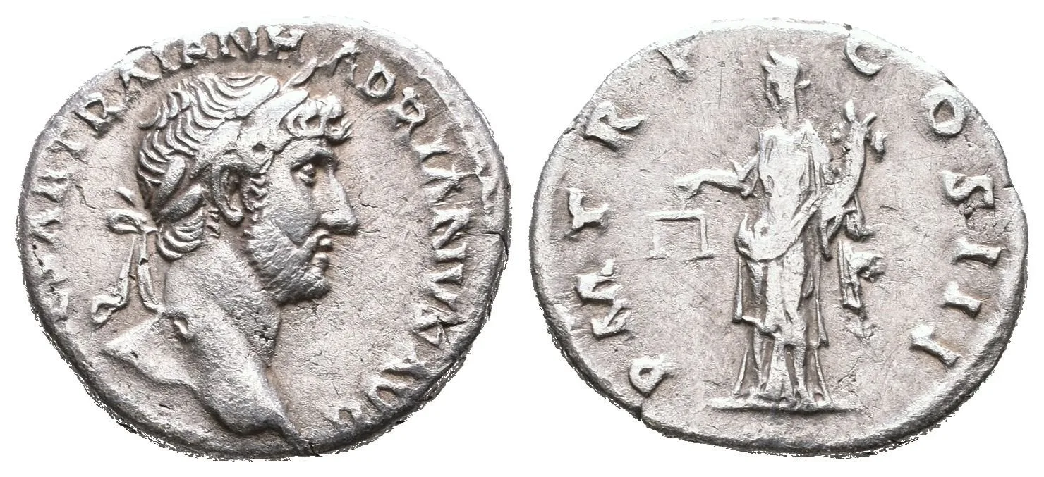Denár, 119 - 122, Rv: P M TR P COS III, stojící Aequitas zleva drží váhy a roh — 1