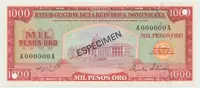 Dominikánská republika, 1000 Pesos Oro (1964-1974), P.106s1