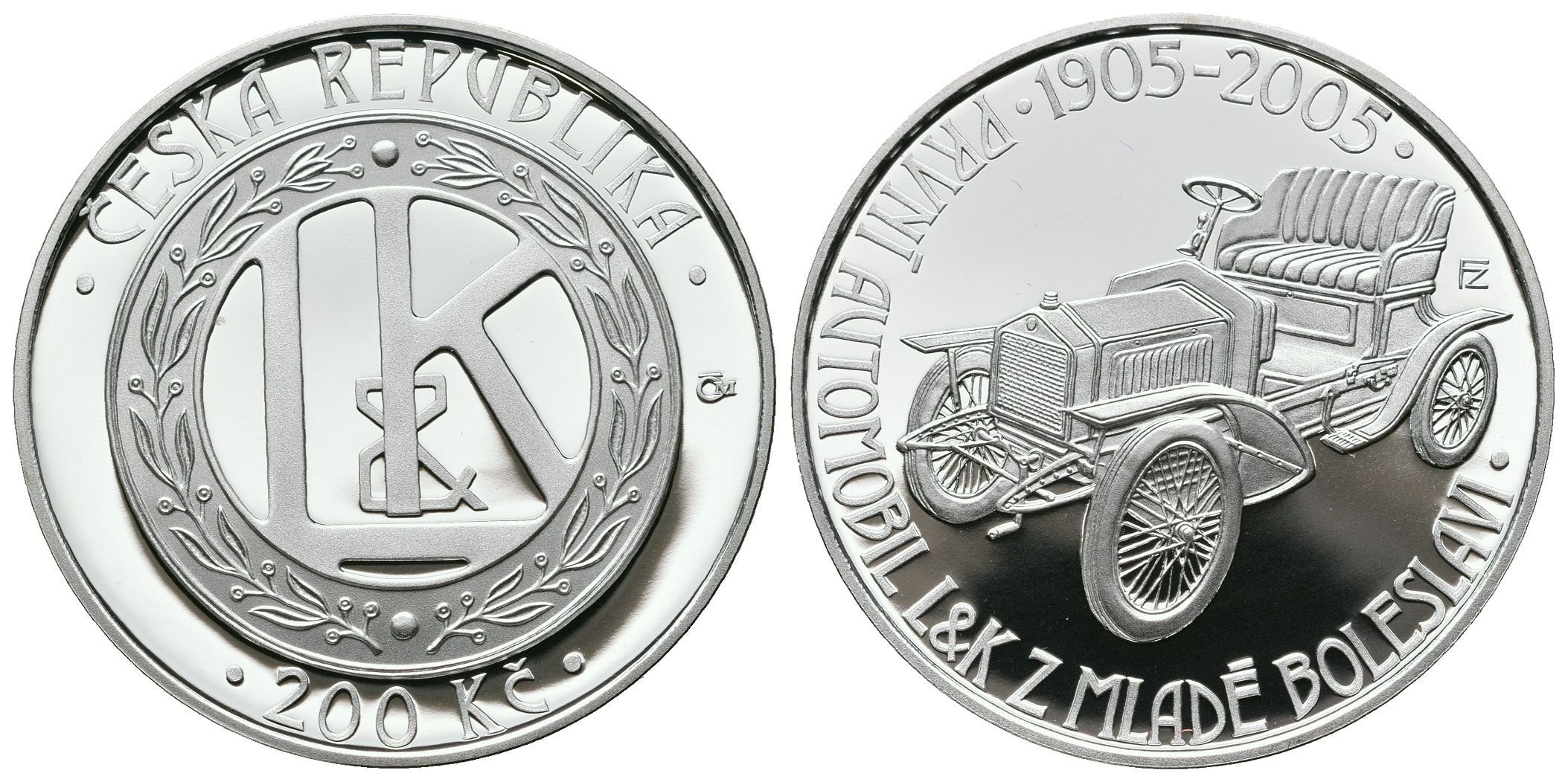 200 Kč 2005 - Automobil Laurin a Klement, PROOF
