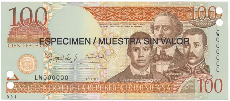 Dominikánská republika, 100 Pesos Oro 2006, P.177s1