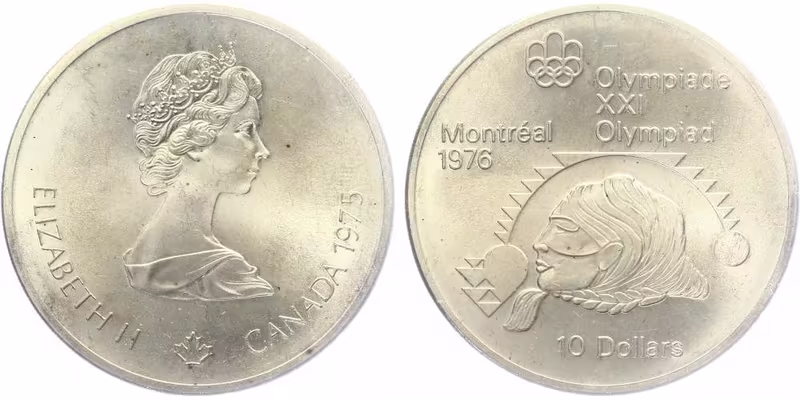 Kanada, 10 Dollar 1975 - Olympiáda Montreal