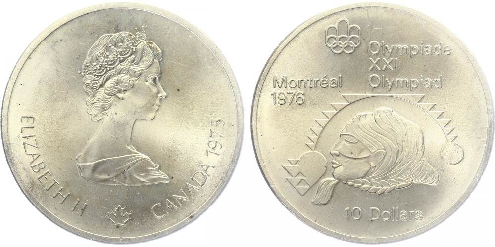 Kanada, 10 Dollar 1975 - Olympiáda Montreal
