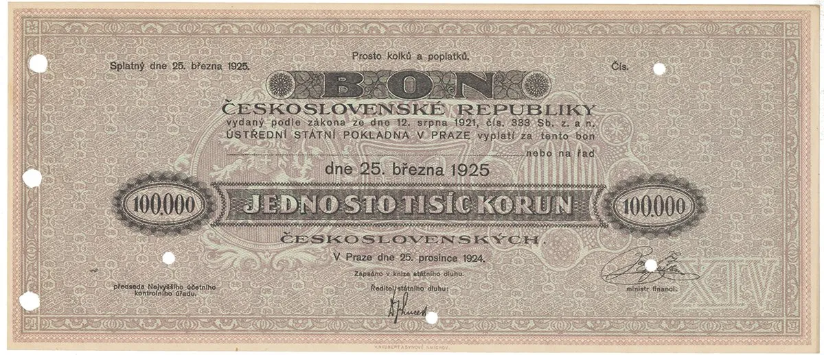 Státní pokladniční poukázky, 1919 - 1939 — 1