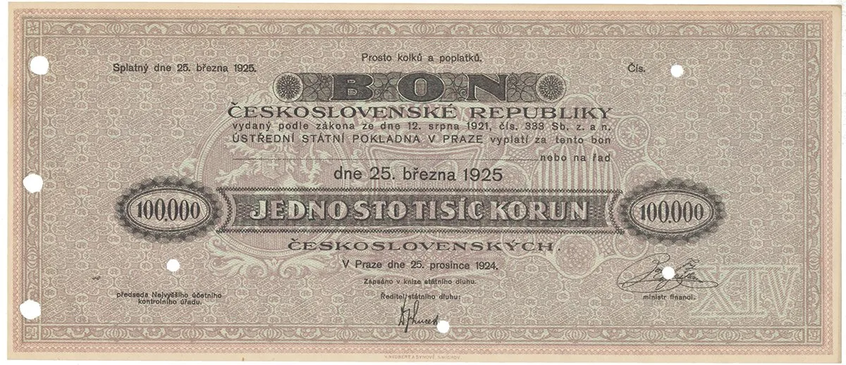 Státní pokladniční poukázky, 1919 - 1939 — 1