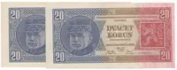 20 Koruna 1926, série Hh, 2 čísla za sebou, Hej.21c2 - fotografie 2