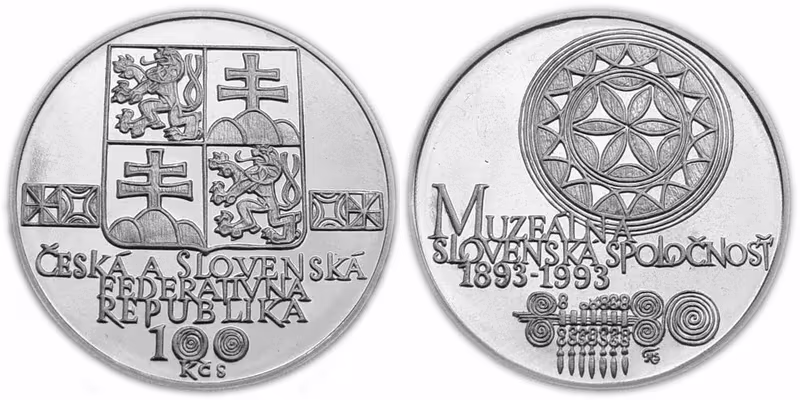 100 Kčs 1993 - Muzeální slovenská společnost