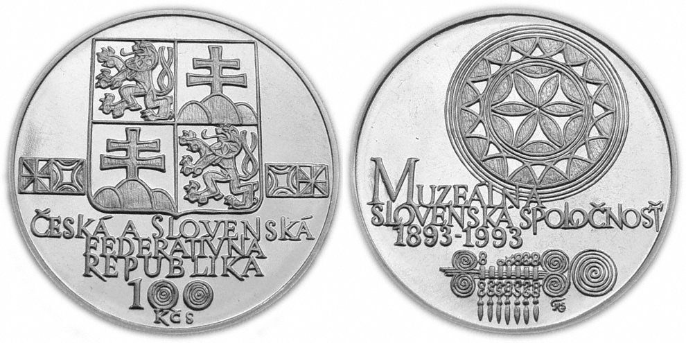 100 Kčs 1993 - Muzeální slovenská společnost