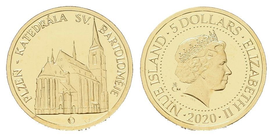 Zlatá mince Plzeň - dobová pohlednice