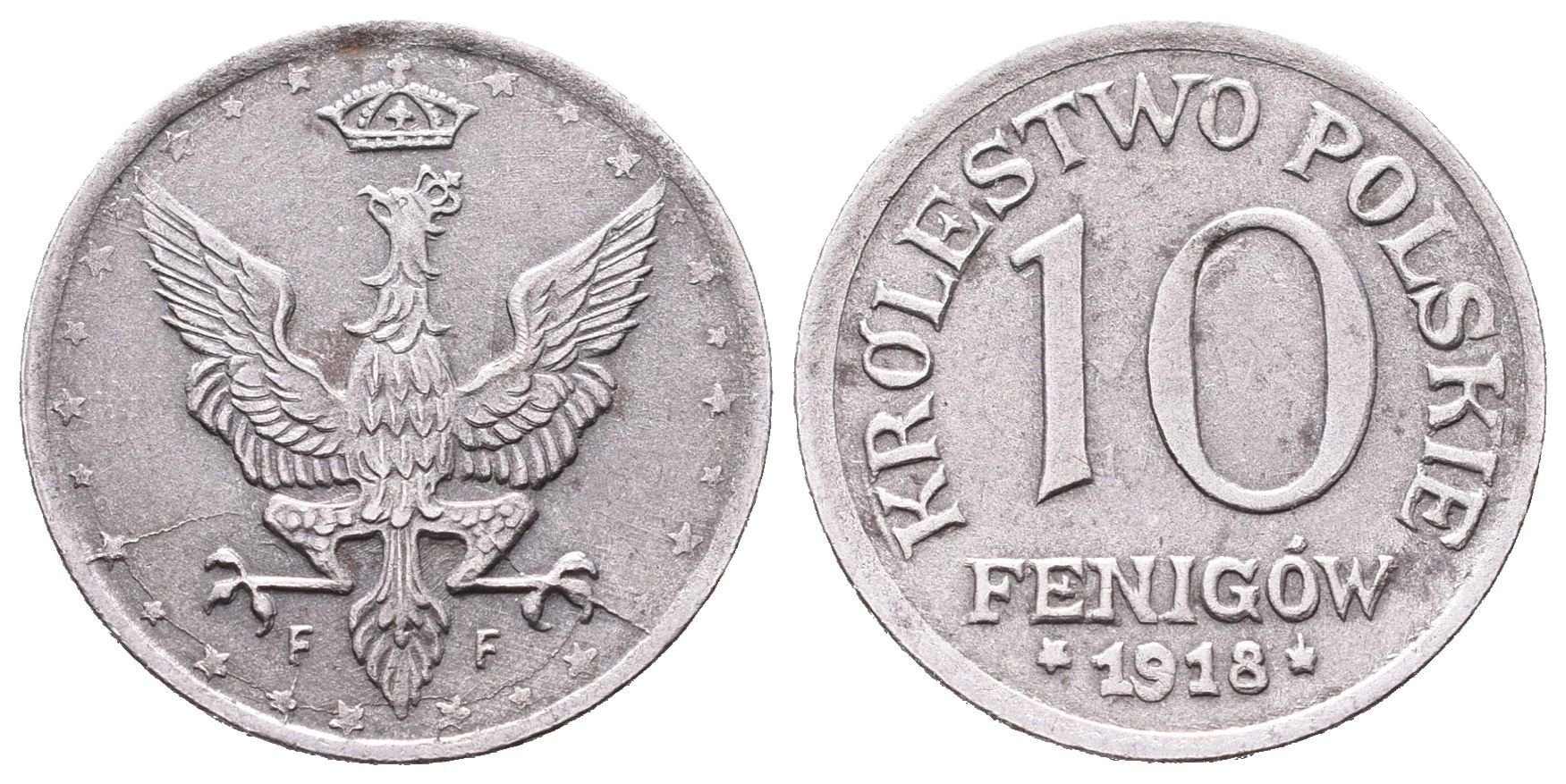 Polsko, 10 Fenig 1918 (Fe)