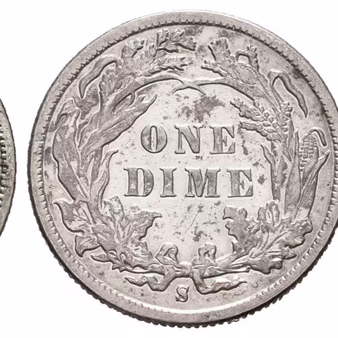 Dime 1887 S, KM.A92, pěkná zachovalost, patina, zbytky lesku