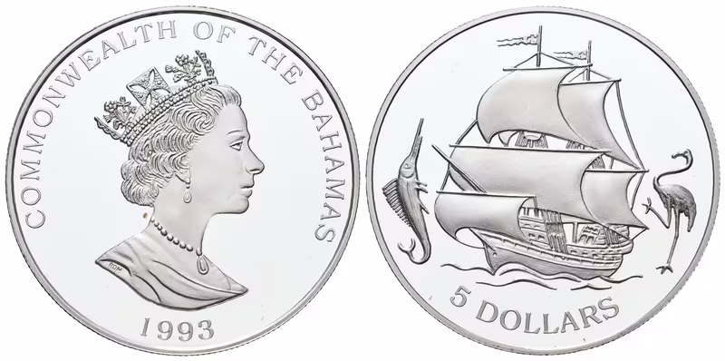 Bahamy, 5 Dollarů 1993