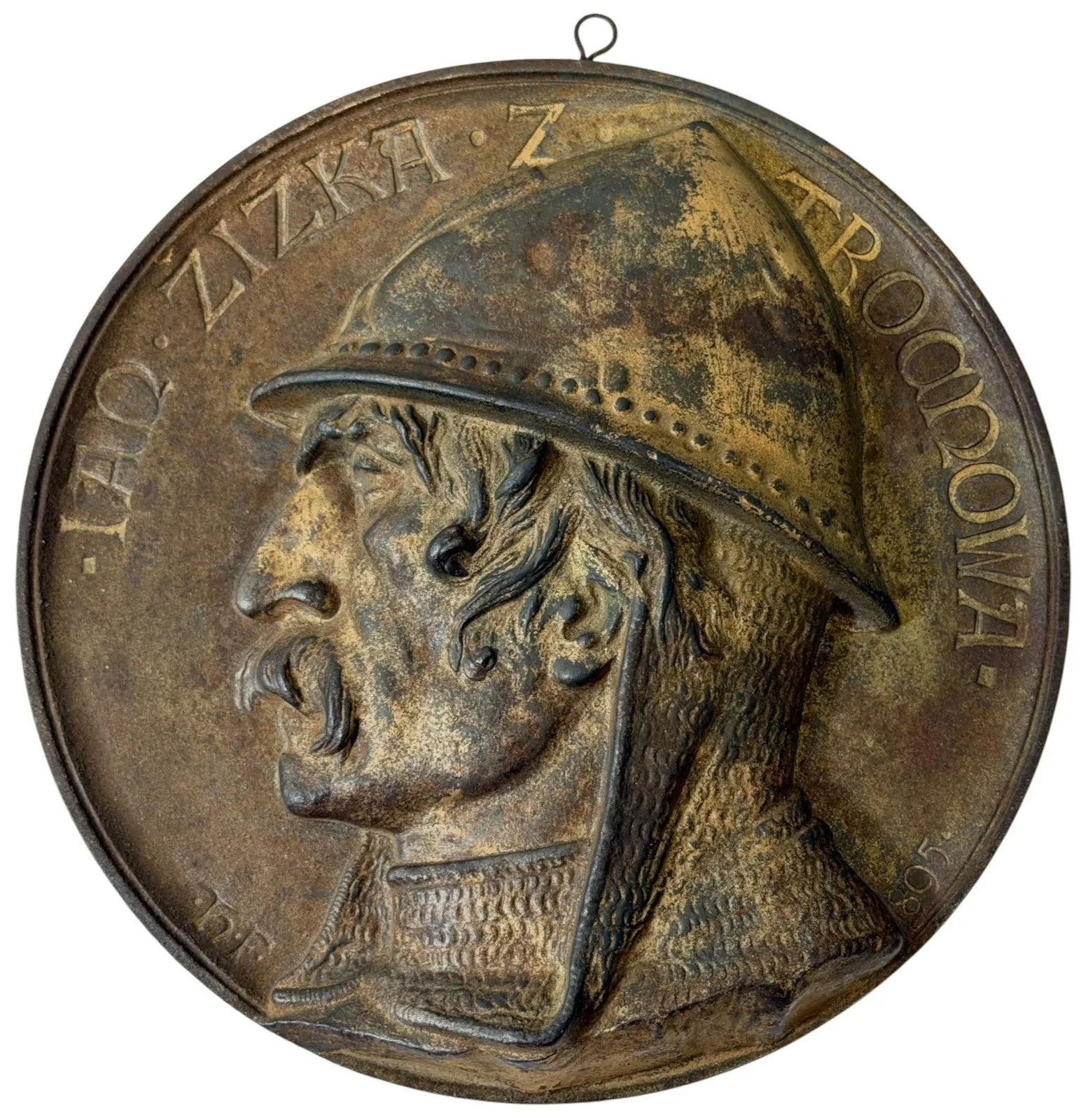 AE Plaketa 1895 - Jan Žižka z Trocnova. K národopisné výstavě Českoslovanské — 1
