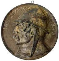 AE Plaketa 1895 - Jan Žižka z Trocnova. K národopisné výstavě Českoslovanské — 1