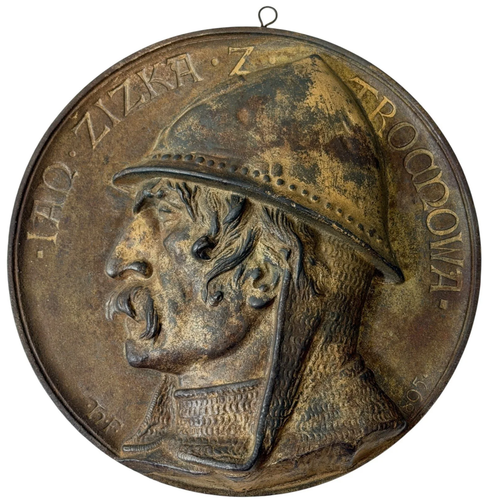 AE Plaketa 1895 - Jan Žižka z Trocnova. K národopisné výstavě Českoslovanské — 1