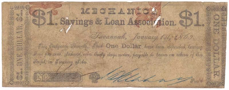 USA, Georgia, Savannah, 1 Dollar  1. 1. 1863