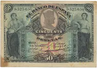Španělsko, 50 Pesetas 1907, P.63a