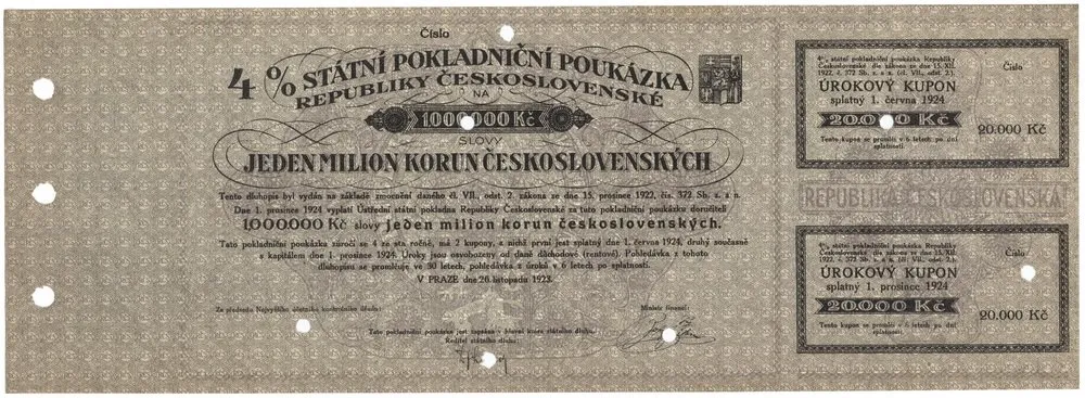 Státní pokladniční poukázky, 1919 - 1939 — 1