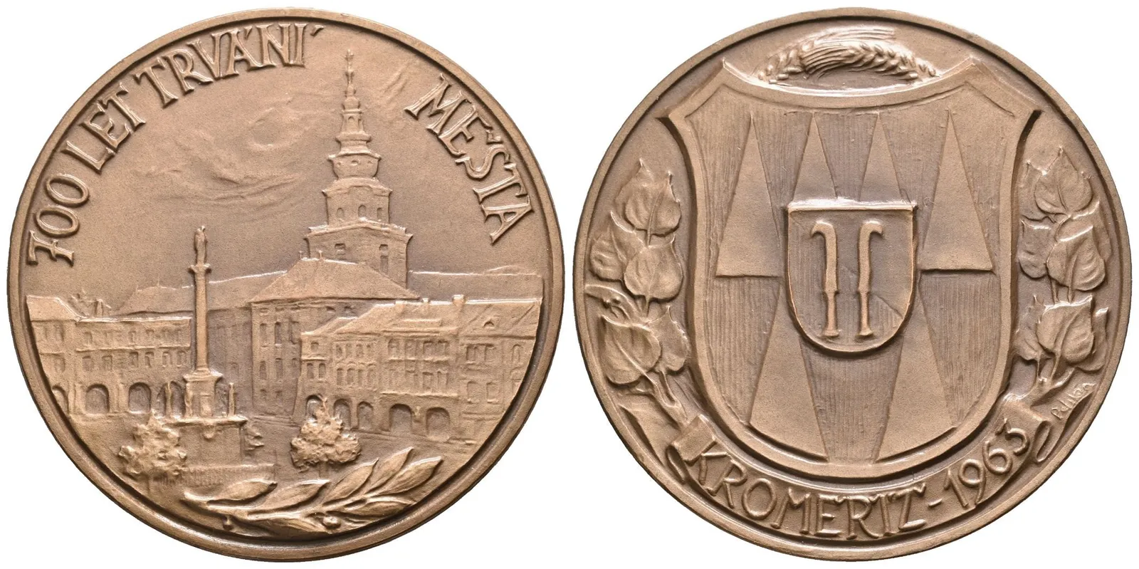 AE Medaile 1963 - K 700. výročí založení města. Bronz 50 mm — 1