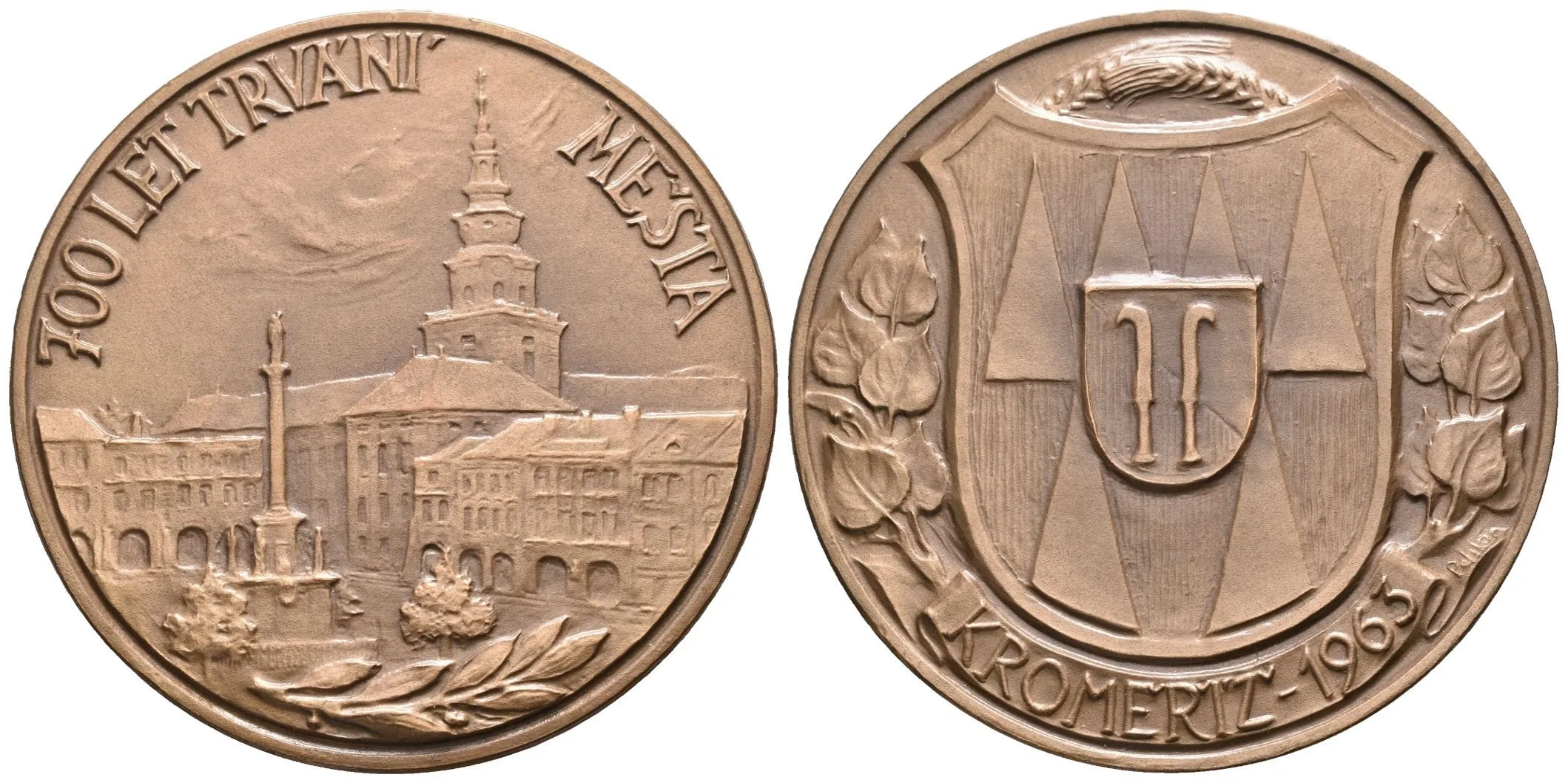 AE Medaile 1963 - K 700. výročí založení města. Bronz 50 mm — 1