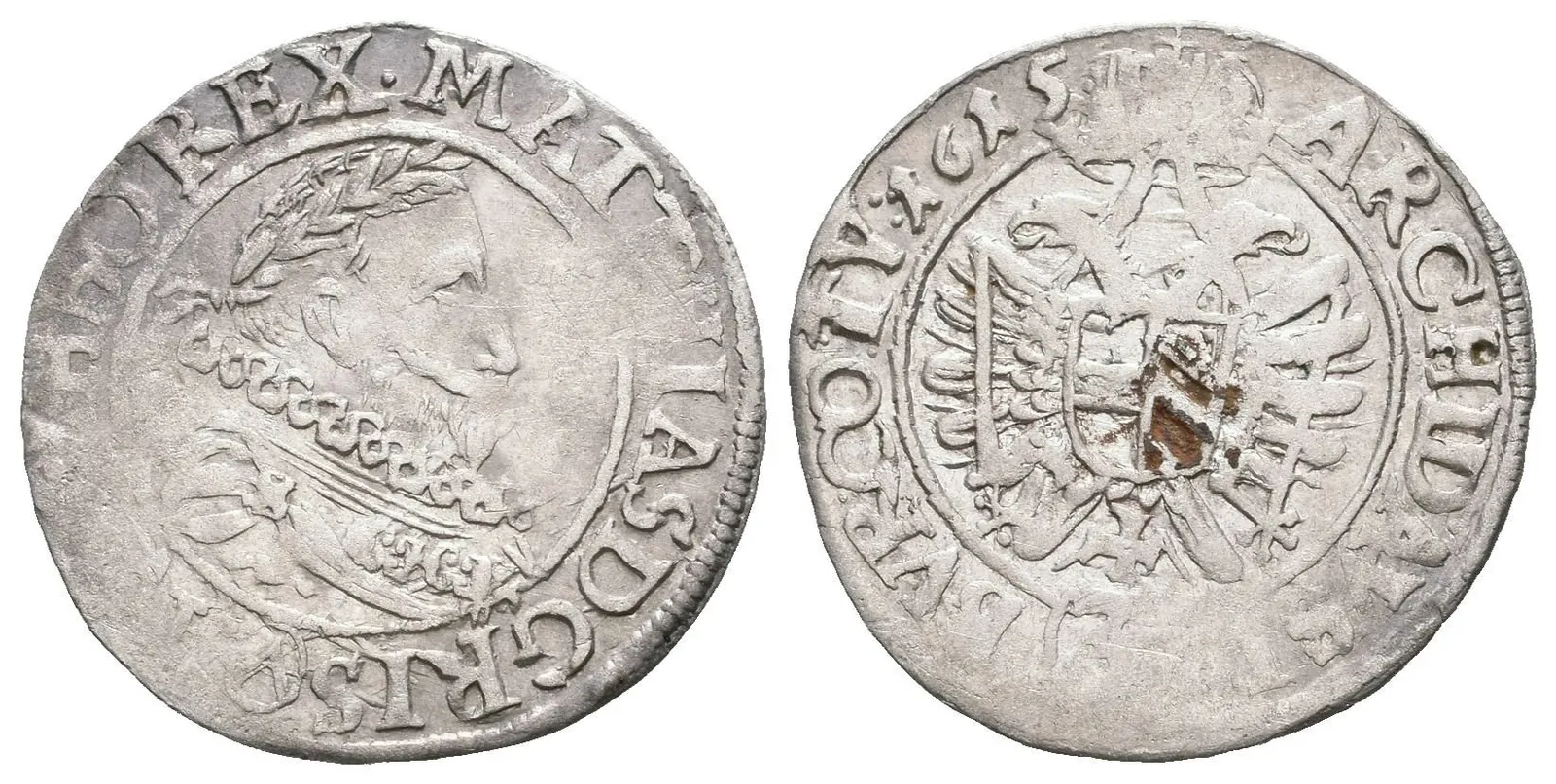 3 Krejcar 1615, Vídeň-Fellner, patina, rysky, ned._RR! — 1