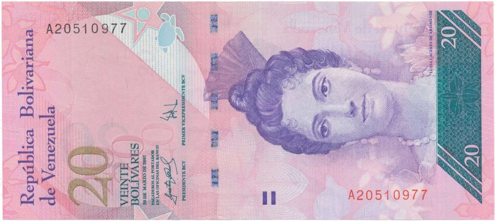 Venezuela, 20 Bolivares 2007, P.91a