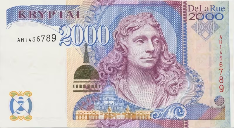 Velká Británie, KRYPTAL „Millenium 2000", DE LA RUE - testovací bankovka, typ 3