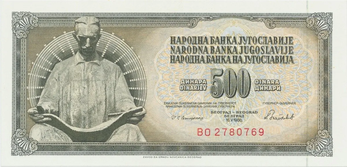 Jugoslávie, 500 Dinara 1986, P.91c