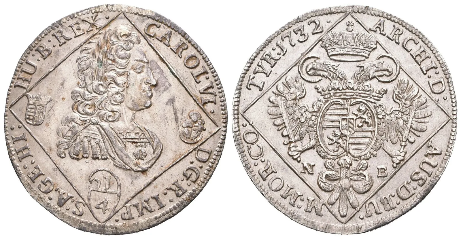 1/4 Tolar 1732 NB, Nagybánya Husz.1623, krásná zachovalost, patina, pěkně vyražený, — 1