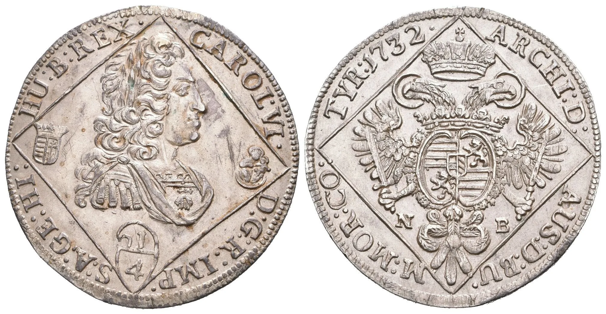 1/4 Tolar 1732 NB, Nagybánya Husz.1623, krásná zachovalost, patina, pěkně vyražený, — 1