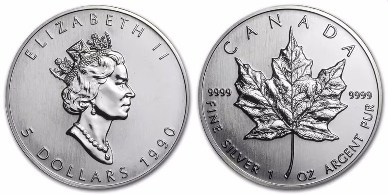 Kanada, 5 Dollars 1990 - Maple Leaf