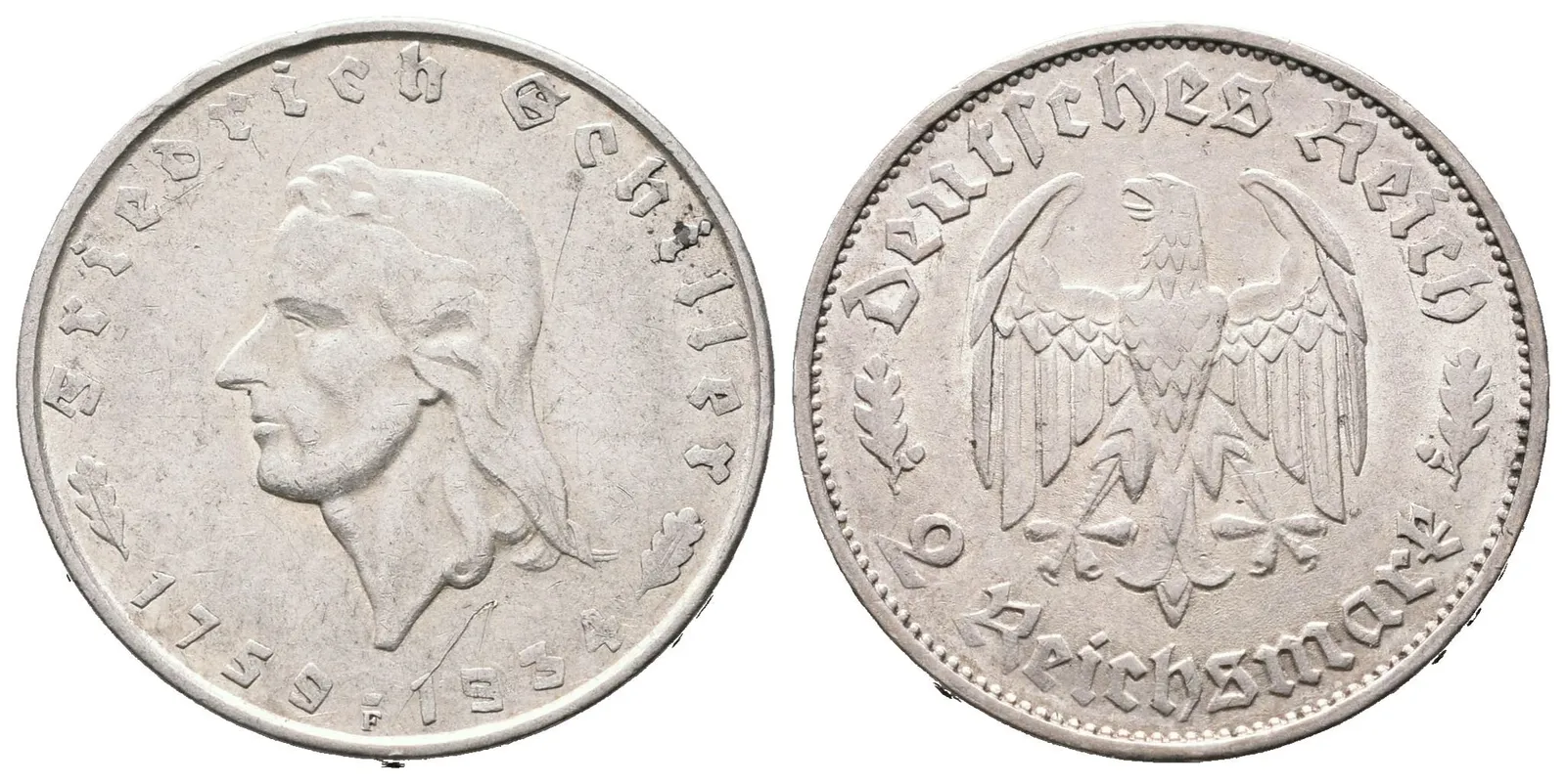 III. říše, 2 Marka 1934 F - Schiller