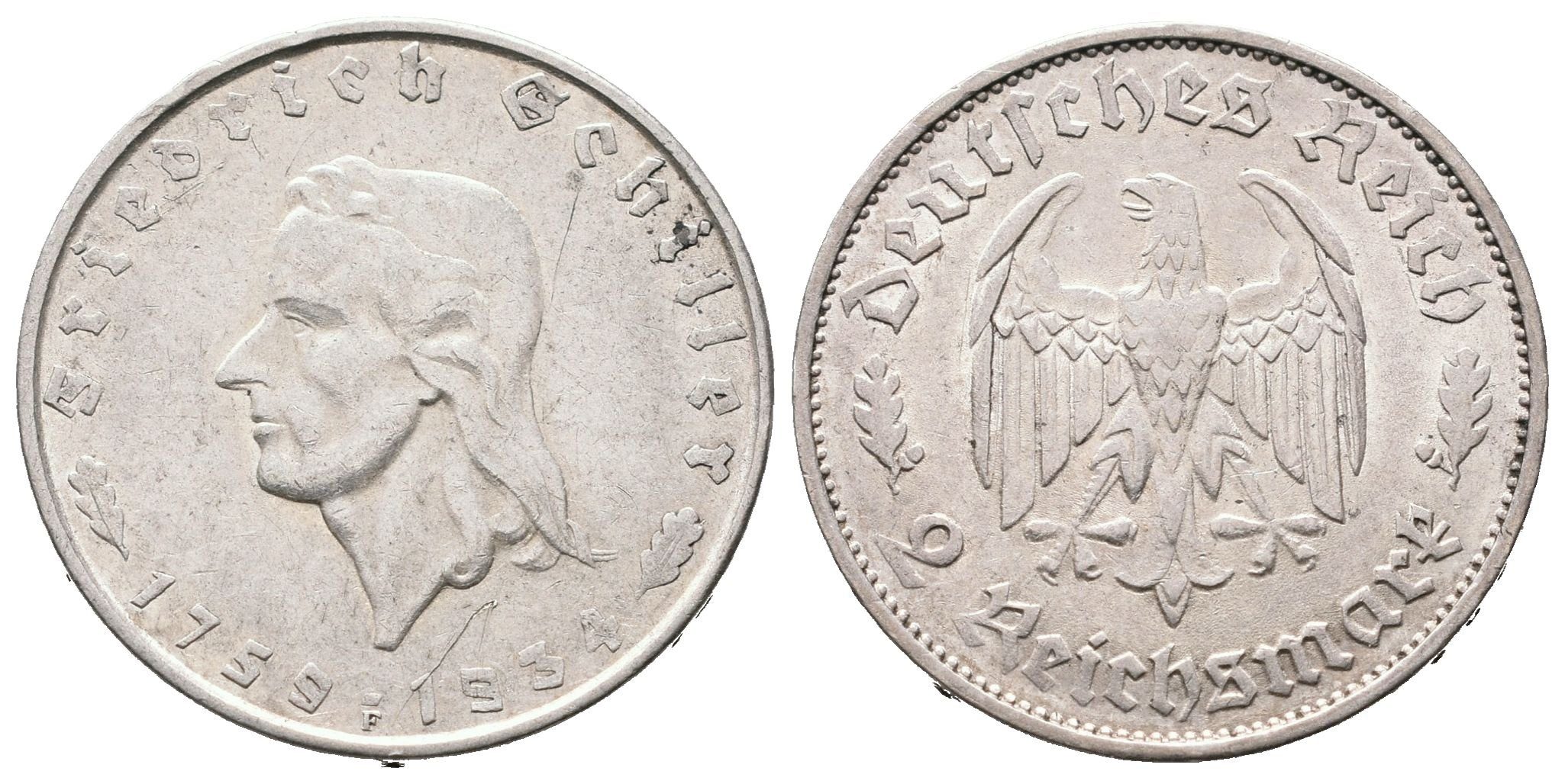 III. říše, 2 Marka 1934 F - Schiller