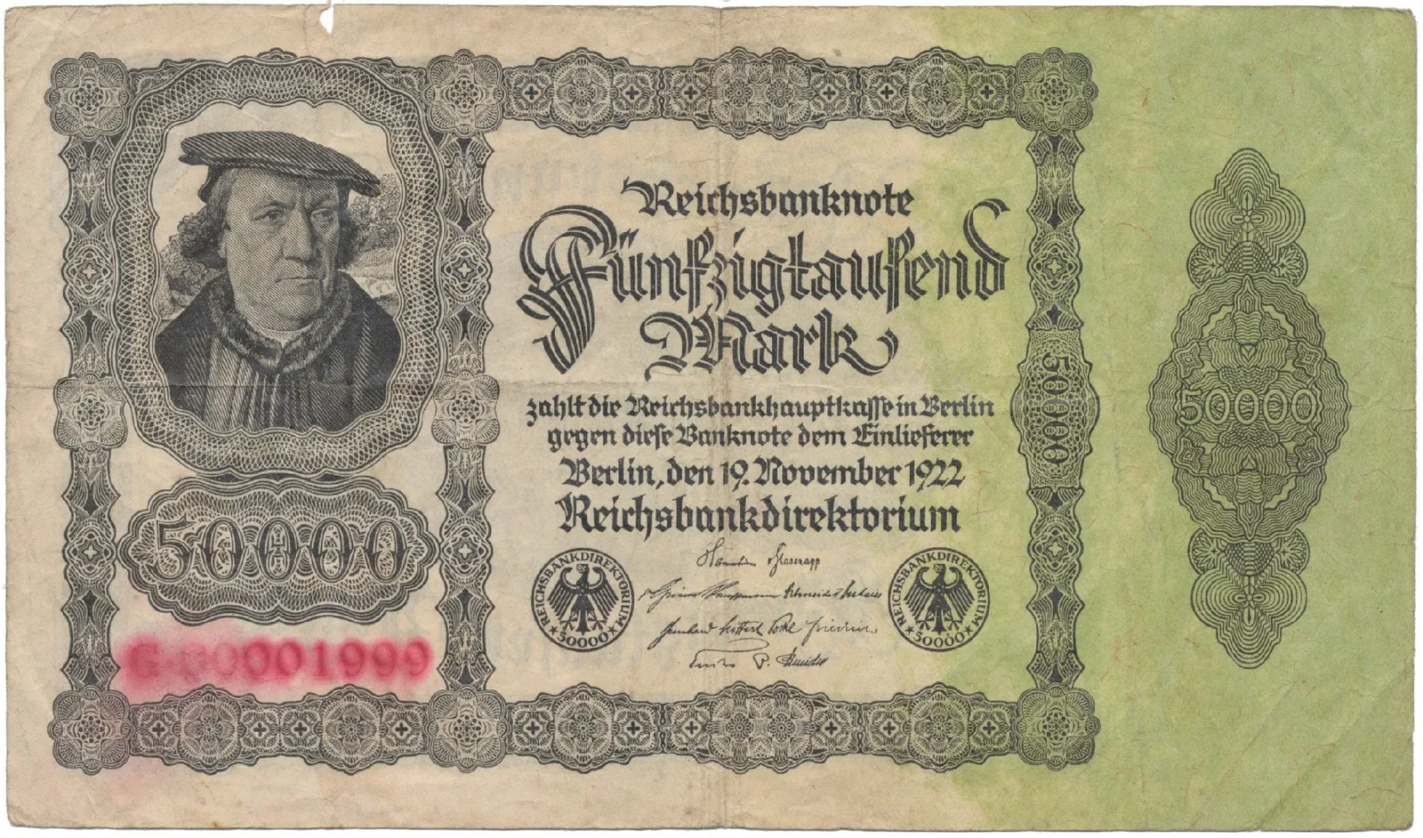 Německo, 50000 Mark 1922, Ro.079c