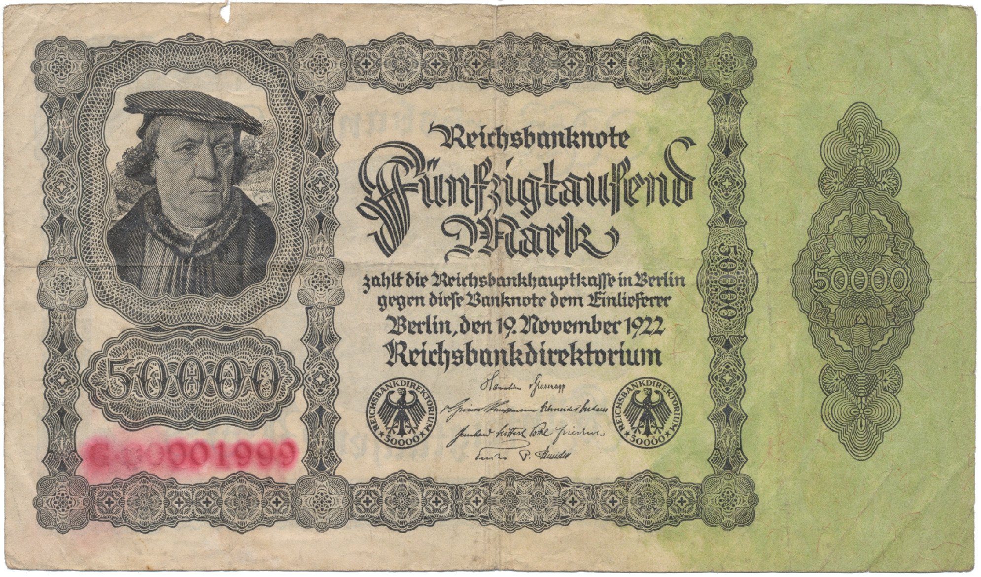Německo, 50000 Mark 1922, Ro.079c