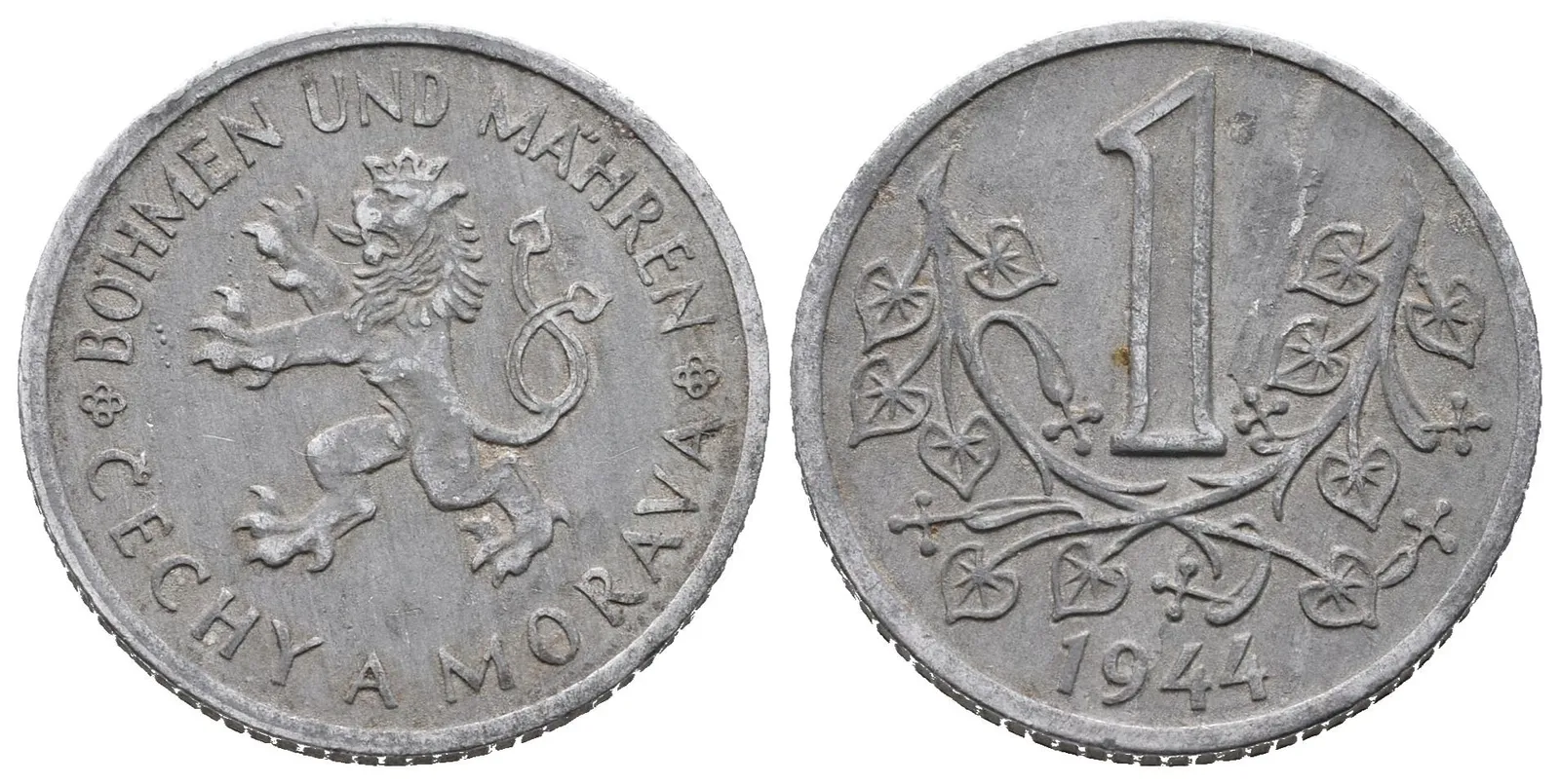 1 Koruna 1944, krásná zachovalost