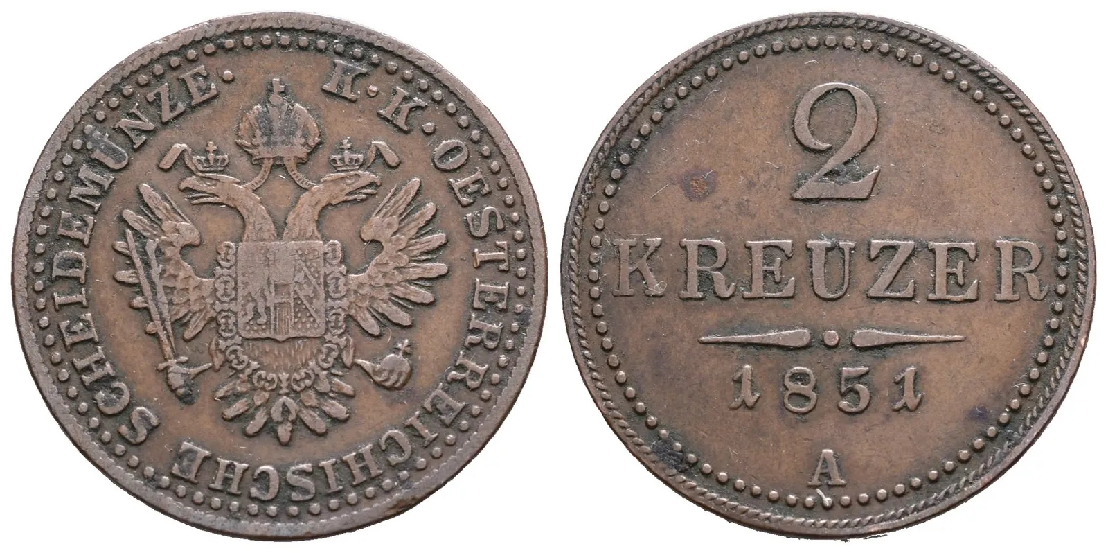 2 Krejcar 1851 A
