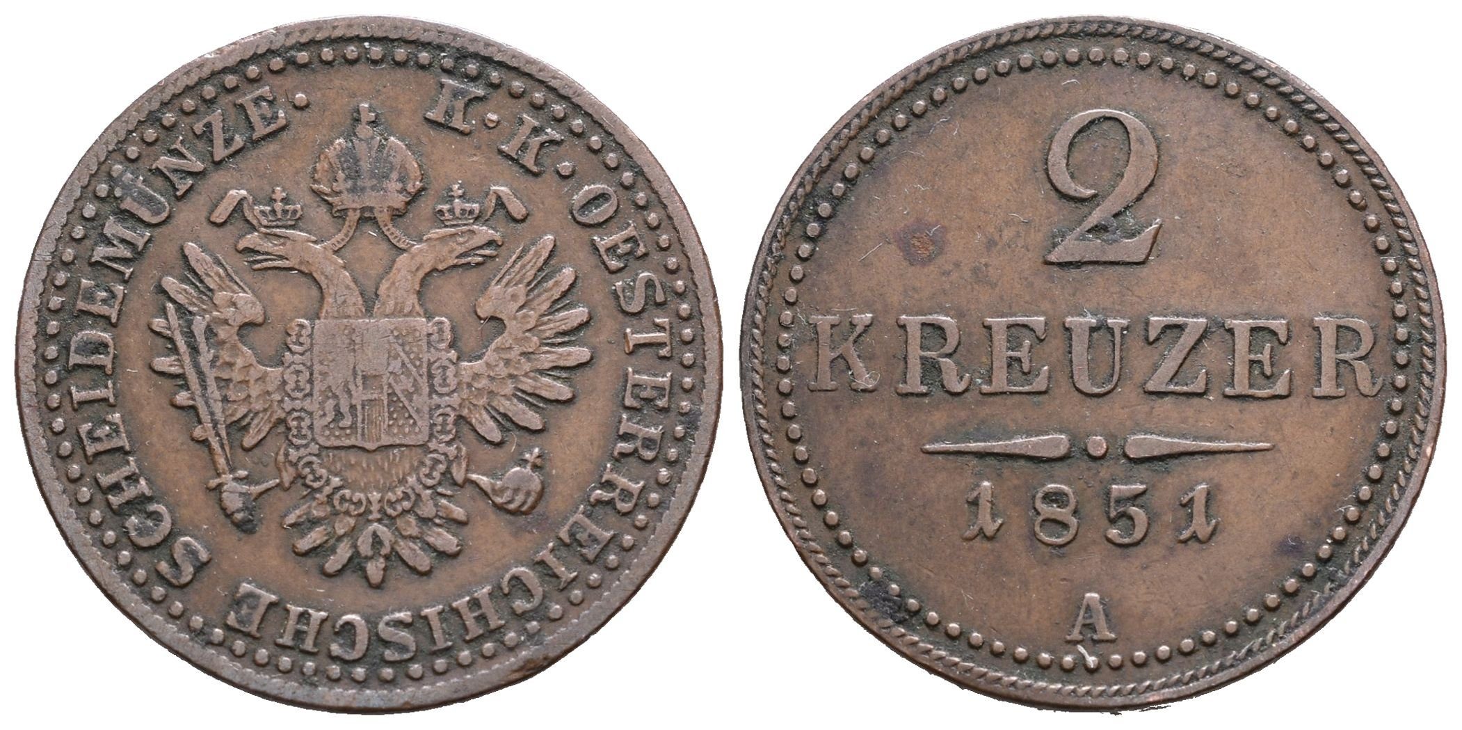 2 Krejcar 1851 A