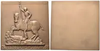 AE Plaketa b.l. (Pichl Praha) - Československá jezdecká společnost. Bronz 60 mm, — 1