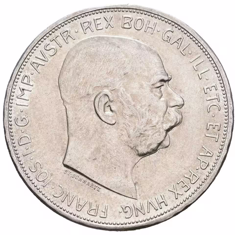 5 Koruna 1909, typ Schwartz, luxusní zachovalost, ražební lesk,