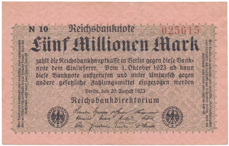 Německo, 5 Millionen Mark 1923, Ro.104c